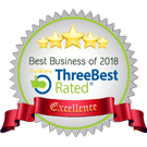 Best Business of 2018 - ThreeBest Rated - Excellence