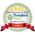Best Business of 2020 | Three Best Rated | Daniels Law Firm | Excellence | 5 Stars